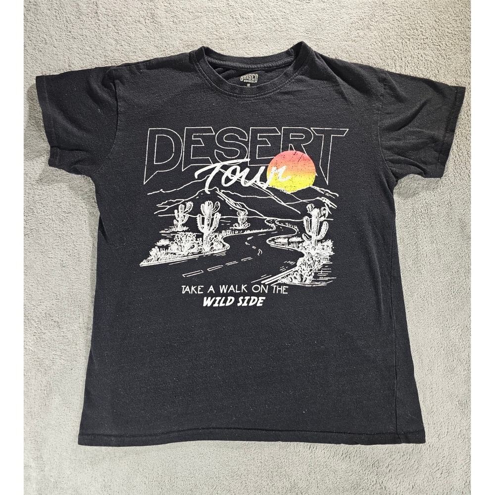 Brisco Brands Desert Tour Graphic T-Shirt Black Wild Side Road Trip Mens Medium
